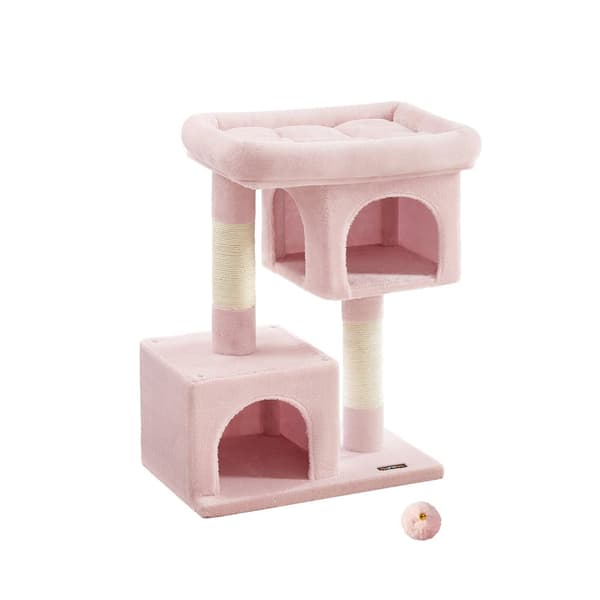 Raapimispuu suurille kissoille, jopa 7 kg, pastellinpunainen