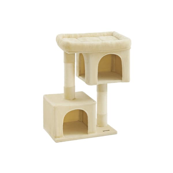 Kissanpuu XL, jossa suuri alusta, beige