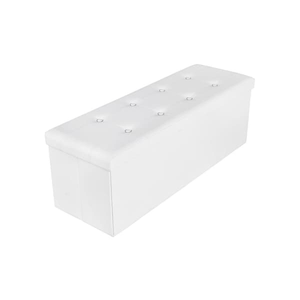 Verhoiltu penkki säilytystilalla 110 cm valkoinen