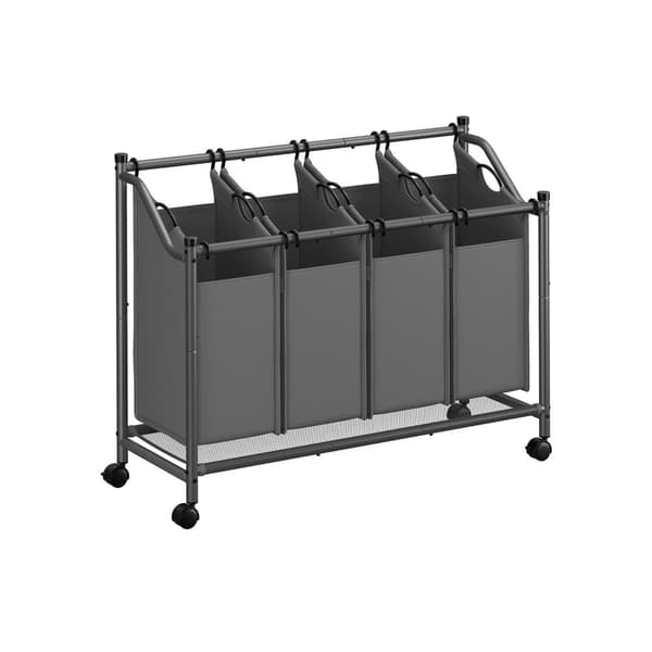 Pyykkikori pyörillä 4 x 45 L liuskekiviharmaa