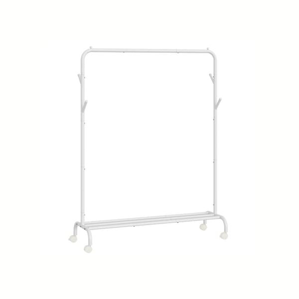 Vaateteline pyörillä 103,5 cm leveä pilvenvalkoinen