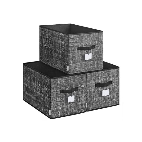 Säilytyslaatikkosetti, 3 kpl, 50 x 30 x 30 cm, mustemusta
