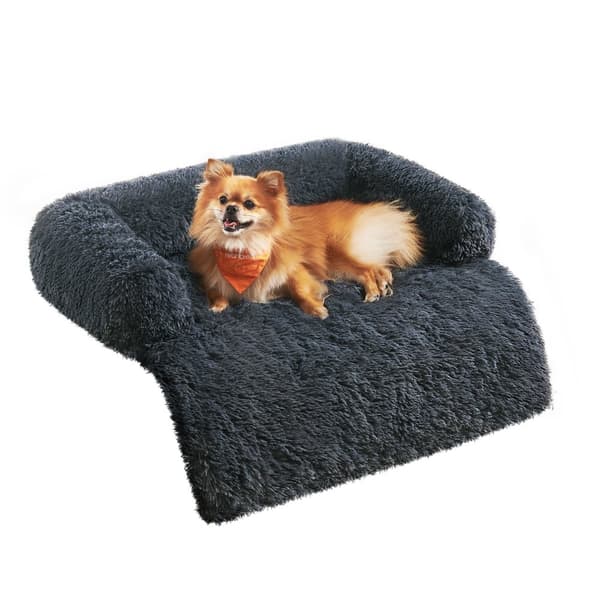 Mooistoerwonen FluffyHug hundeseng plys, hundetæppe sofa, sofabeskytter hund, hundehynde, størrelse M, til små og mellemstore hunde, 80 x 75 x 16 cm,