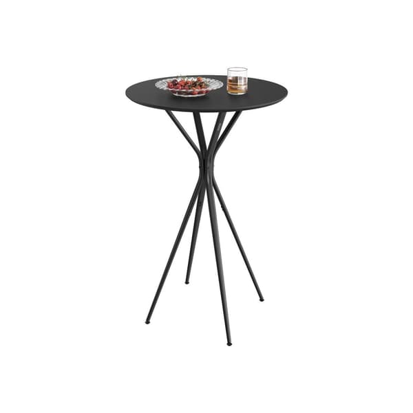 Baaripöytä metallirungolla 60 x 60 x 105 cm mustemusta-mattamusta