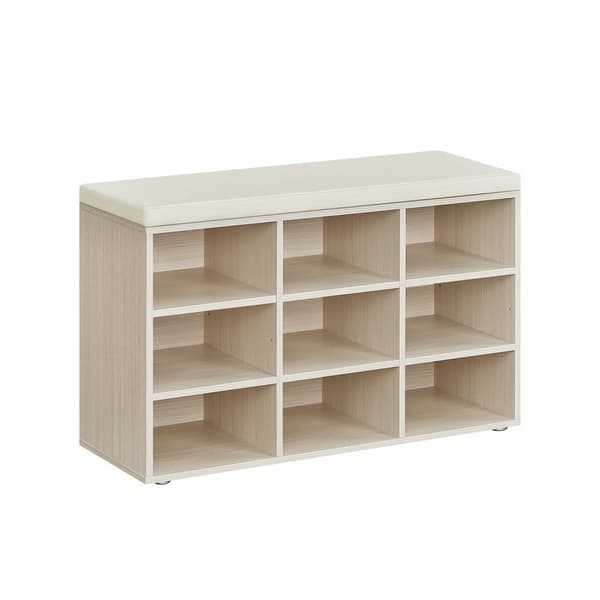 Kenkäteline istuimella 30,3 x 78,5 x 48 cm luonnonbeige