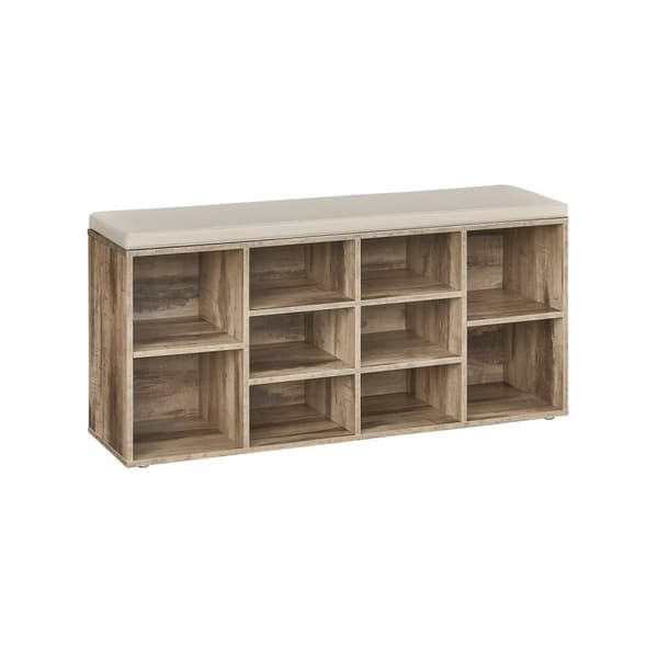 Kenkäteline istuimella 30 x 104 x 48 cm kamelinruskea
