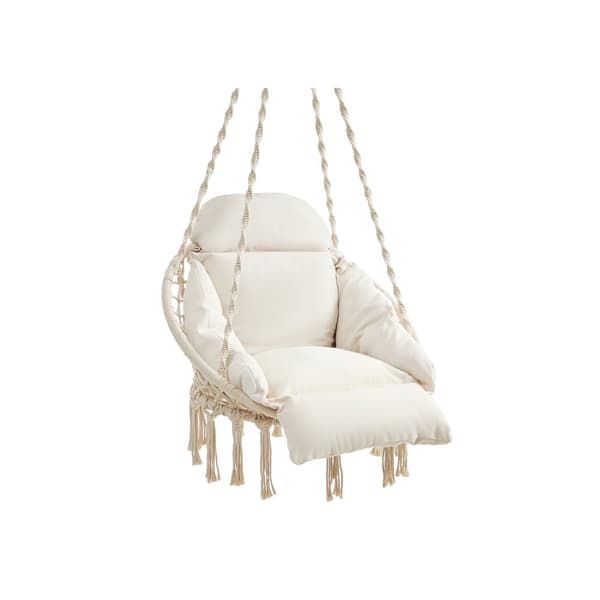 Riipputuoli paksulla tyynyllä, beige
