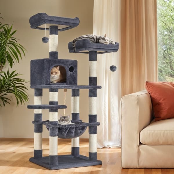 Raapimispuu, 143 cm korkea, raapimispuussa 11 raapimispuuta