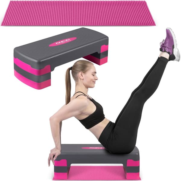 FITNESS AEROBIC STEP 3 NIVEAUER + MÅTTE