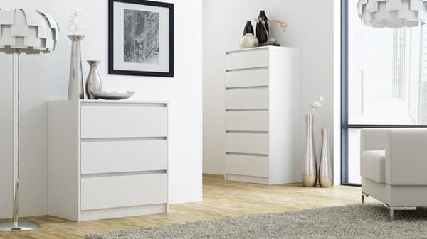 MODERNE KOMMODE MED 3 SKUFFER KARO K3 FARVE HVID TIL HJEMMEKONTORET