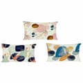 Miniatyrbillede 1 af 2: Cushion DKD Home Decor Plastic Blue White Multicolour Pink Rectangular Abstract 50 x 30 x 12 cm (3 Pieces)