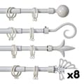Miniatyrbillede 1 af 3: Curtain Bar Extendable 170 - 320 cm White Iron (8 Units)