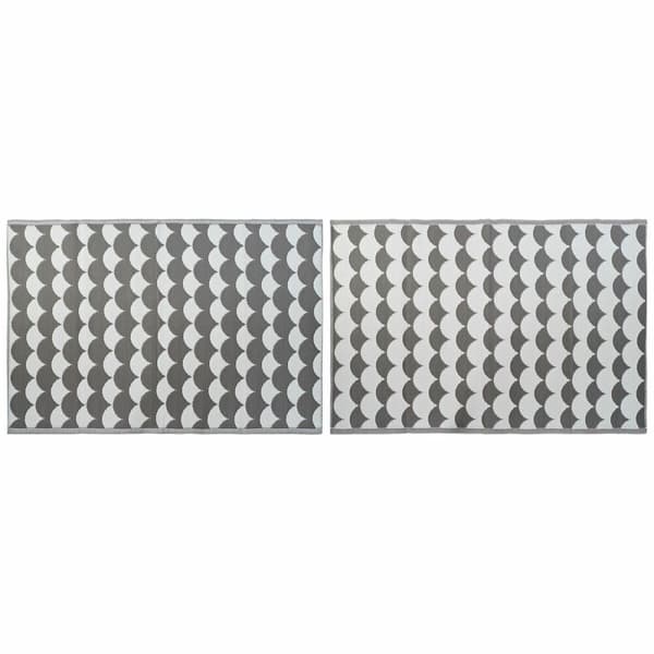 Carpet DKD Home Decor Grey Waves White (2 Units) (150 x 210 cm)