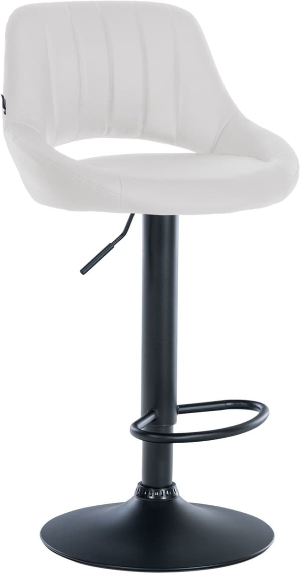 Justerbar barstol Artificial Leather - Stool - 360 ° Roterabel, lätt att rengöra färg: Vit | Basfärg: svart