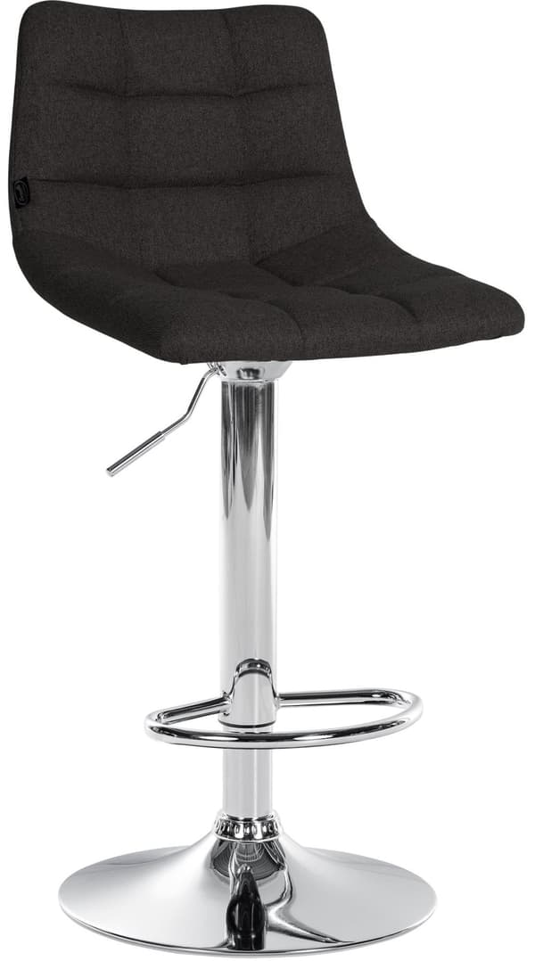 Justerbar barstol - Stool - 360 ° Roterande och komfort, Elegant klassisk klädsel | Färg: Svart | Basfärg: krom