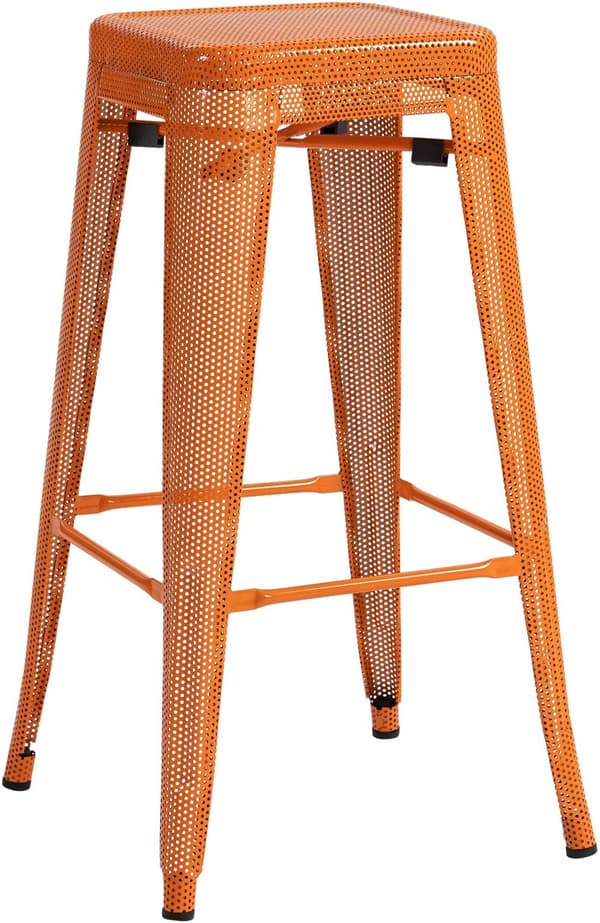 Barstol - Industriel afføring - Stabelbar og vedligeholdelses -venlig design | Farve: Orange