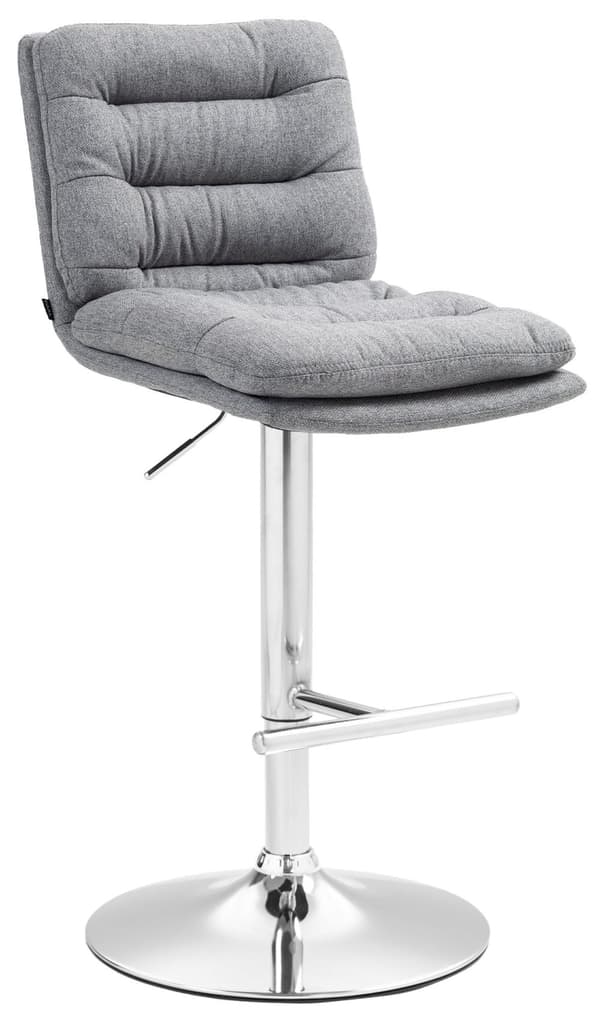 Barstol med tygklädsel - Hög pall - Bekväm säte, Elegant Look Color: Grey | Basfärg: krom