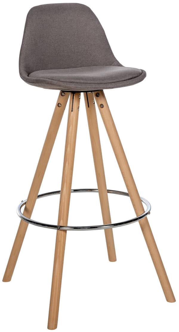 Round Bark Stool - Afføring - Optimal siddekomfort, stofbeklædning, holdbar og vedligeholdelse - Venlig farve: Taupe | Beklædningsfarve: Natur