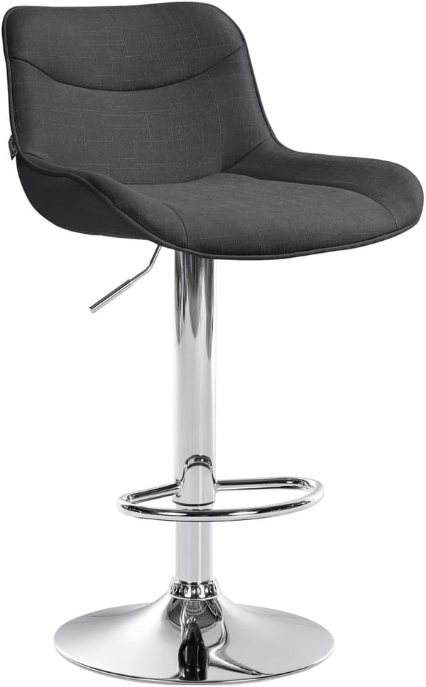 Justerbar stangstol - roterende afføring - ergonomisk komfort, holdbart stof | Farve: mørkegrå basefarve: krom