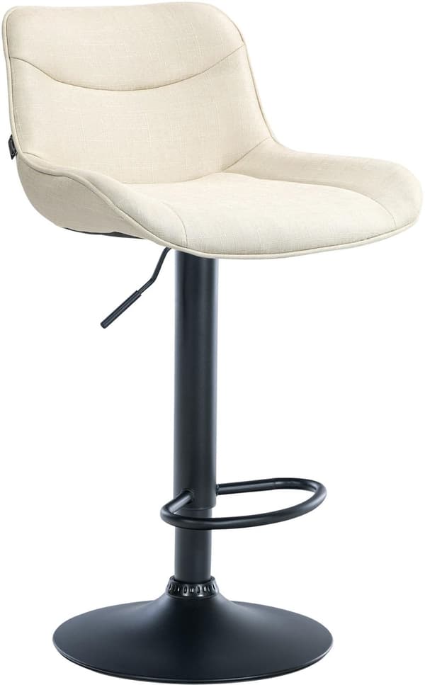 Justerbar barstol - Roterande avföring - Ergonomisk komfort, hållbart tyg | Färg: Crème | Basfärg: svart