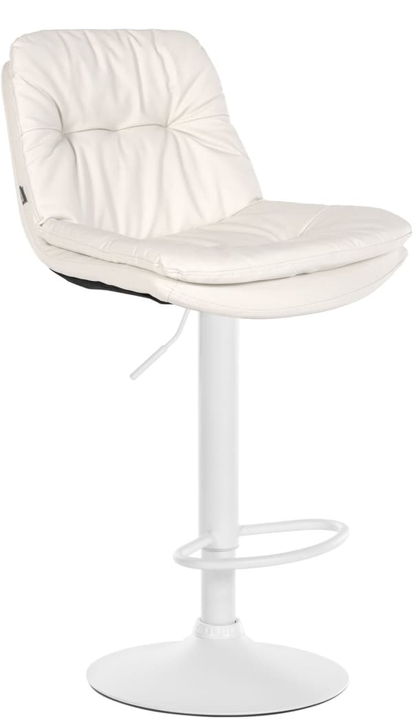 Barstole Kunstleer - afføring - Høj siddekomfort - Vedligeholdelse - Venlig - Moderne og justerbar | Farve: hvid | Materiel base: Metal Matt White