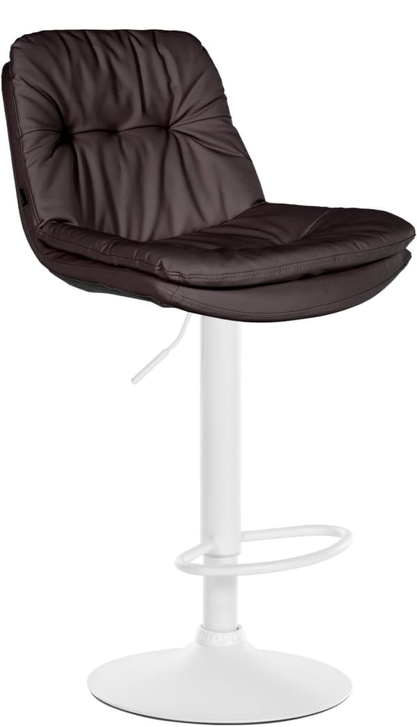 Barstole Kunstleer - afføring - Høj siddekomfort - Vedligeholdelse - Venlig - Moderne og justerbar | Farve: Brun | Materiel base: Metal Matt White