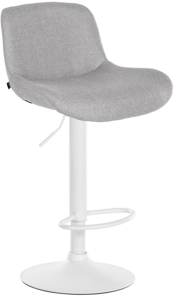 Modern vit barstol - Bekväm designpall - Höjdjusterbar och 360 ° roterbar | Färg: ljusgrått material: damm