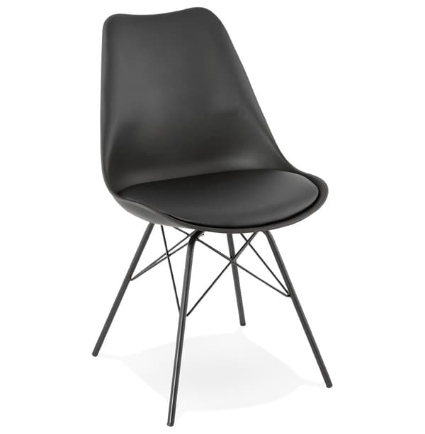 Black Designer Stol - Retro Industrial - Tidløs design og behagelig