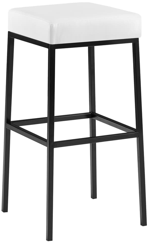 Barstol - Hög sätesstol - Underhåll - Friendly Artificial Leather Holsthery, Stable Metal Frame | Basfärg: Svart | Färg: Vit