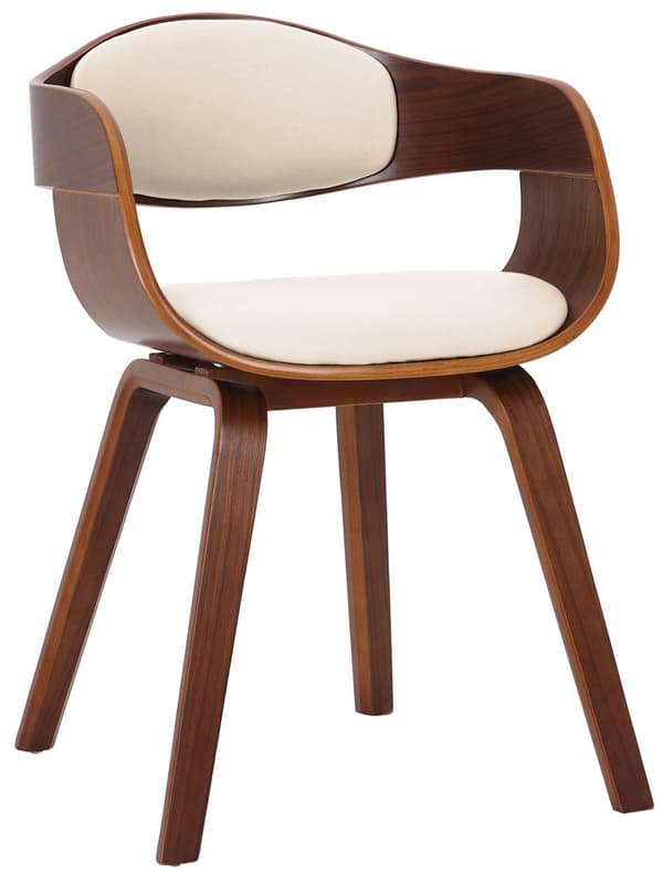 Besöksstol - Komfortstol - Underhåll - vänligt konstgjort läder, med golvskydd | Färg: Walnut/Creme