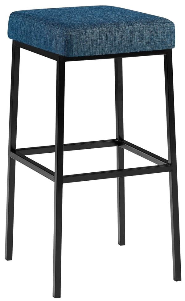 Barstol med tygklädsel - Stool - Underhåll - vänlig design | Färg: blå | Basfärg: svart