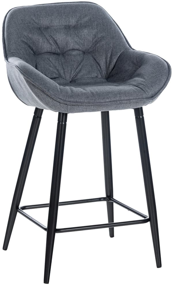 Barstol - Hållstol, modern design, fotstöd och 150 kg kapacitet | Färg: Grå | Material: damm