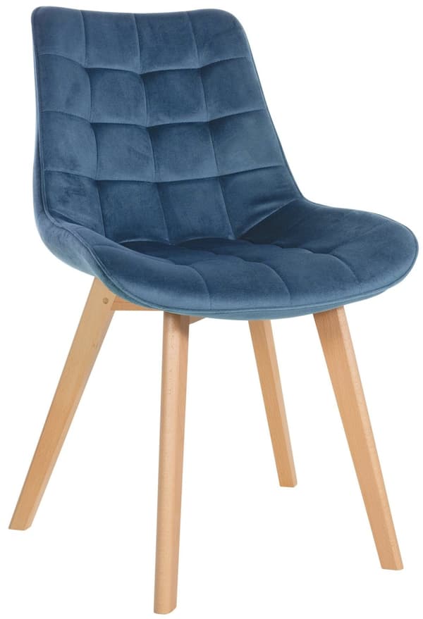 Velvet Dining Room Chair - Bekväm stol - Skandinavisk stil | Färg: blå