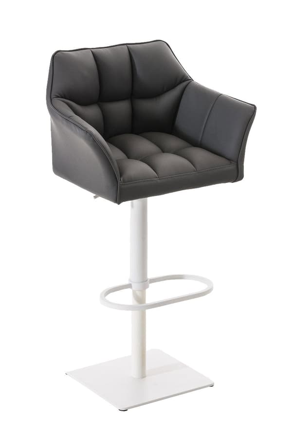 Modern Barstol - Elegant stol - 360 ° roterbar och justerbar | Färg: Grå | Basfärg: vit