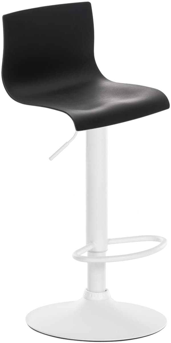 Barstol Modern - Design Stool - Stepeless Justerbar & Comfortable | Farve: sort | Materiel base: Metal Matt White