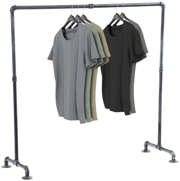 Industrial Clothing Rack - WarderBerek - Space -besparing design | Farve: sølvstørrelse: 120 cm