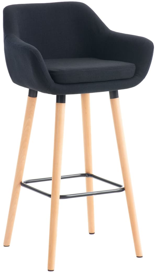 Modern Barstol - Hocker - Hög sittplatskomfort och elegant tygklädsel | Färg: Svart