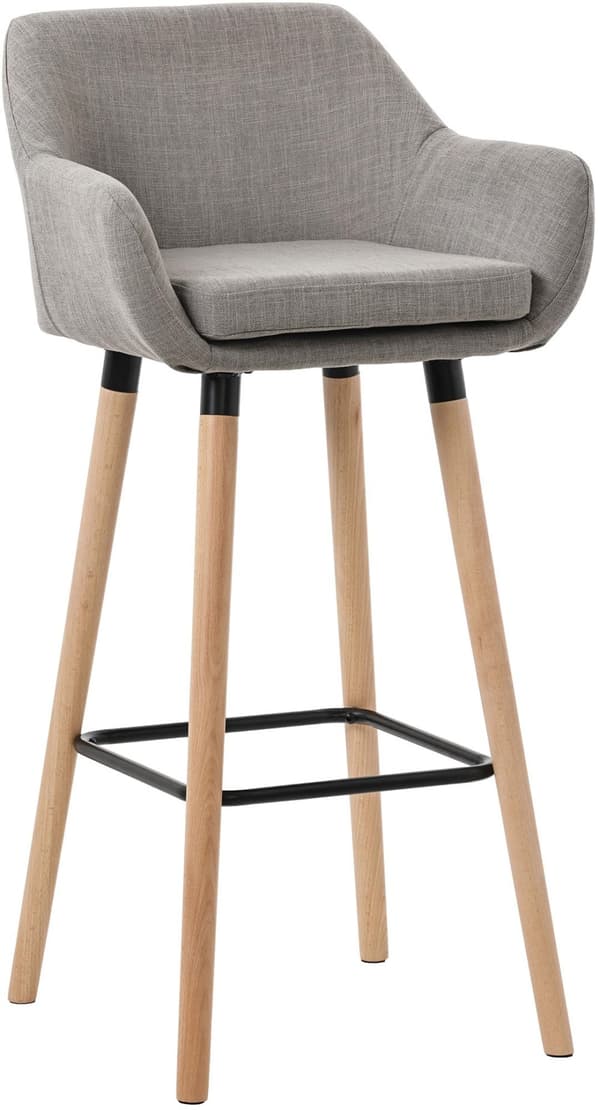 Modern Barstol - Hocker - Hög sittplatskomfort och elegant tygklädsel | Färg: Grå