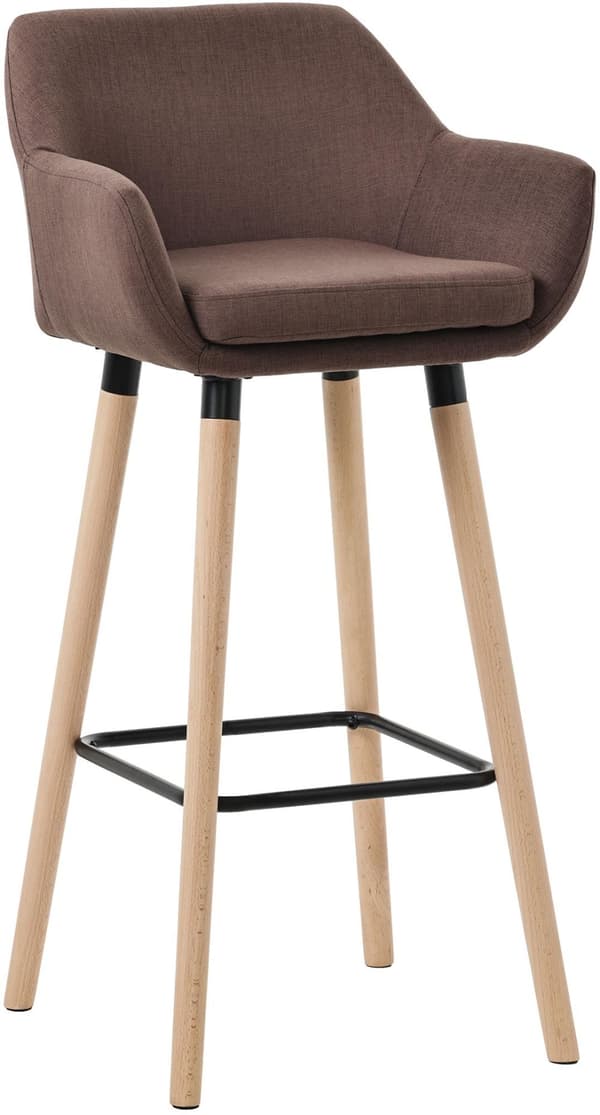 Modern Barstol - Hocker - Hög sittplatskomfort och elegant tygklädsel | Färg: Kaffe