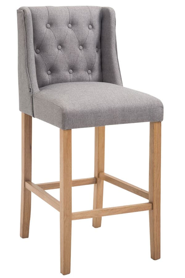 Elegant polstret barkrak - Raffineret design - Høj siddekomfort - Lush counter afføring | Farve: Lysegrå tøj Farve: Antikhjælder