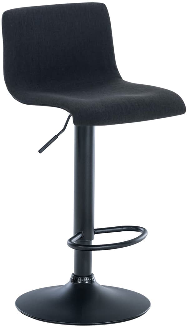 Barstol modern stil - stol - ergonomisk sittande position, kontinuerligt justerbar höjd | Färg: Svart | Materialchassi: Metallmatt svart