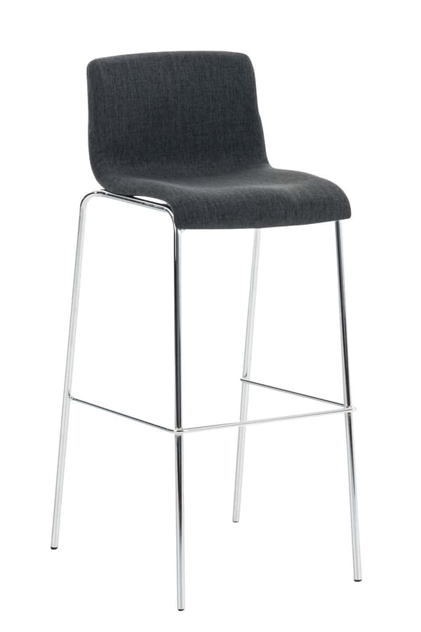 Barstol Modern Style - Stool - Stackable, Ergonomic Comfort | Farve: mørkegrå basefarve: krom