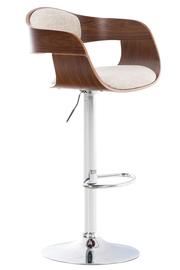 Design Barstol - Stool - Ergonomisk sittkomfort, 360 ° Roterabel & justerbar | Färg: Walnut/Creme