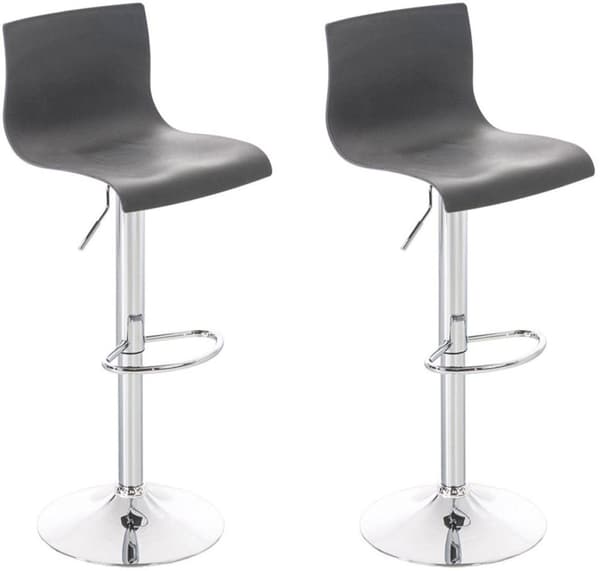 2 -Piece Set i højde -justerbar barkrakker - Barstole - Ergonomisk siddeposition | Farve: Grå
