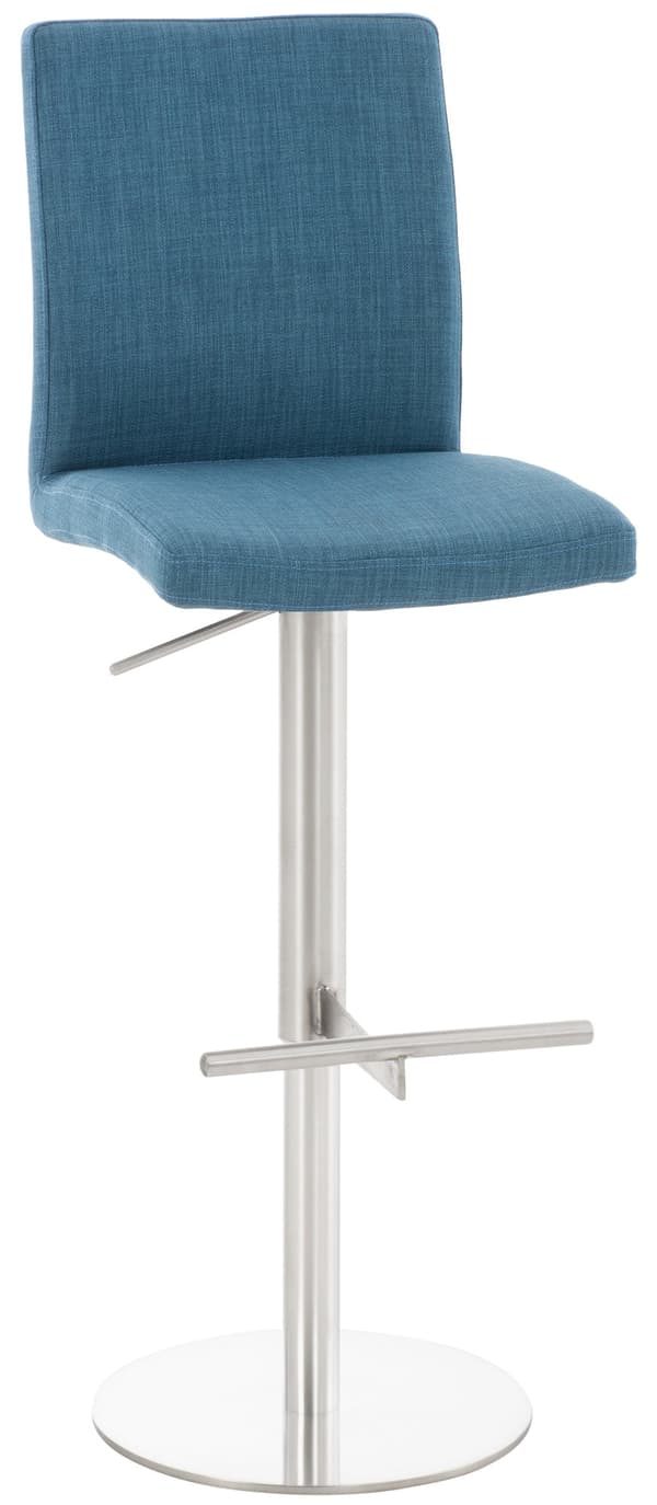 Modern stångstol - Stool - Höjdjusterbar och bekväm tygklädsel | Basfärg: rostfritt stål | Färg: blå