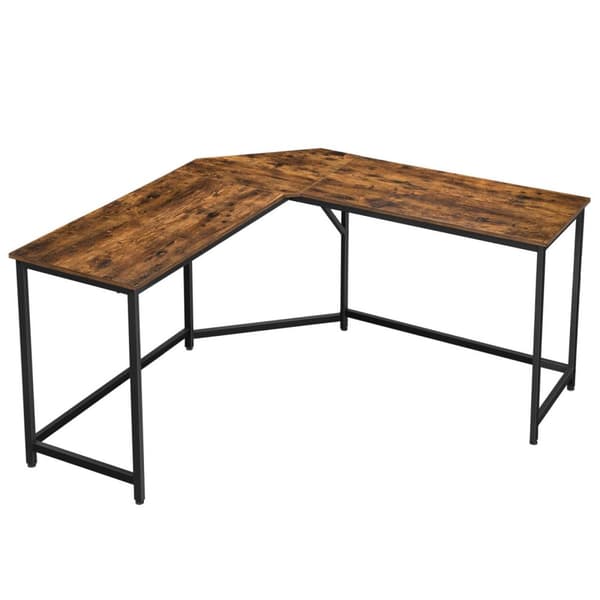 Stort hörnskrivbord mörkbrunt Loft BEGRYF 149x149x75