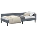 Miniatyrbillede 3 af 11: Hjørnesengsramme i Mørkegrå Velour - Modern Design | Størrelse: 80 x 200 cm