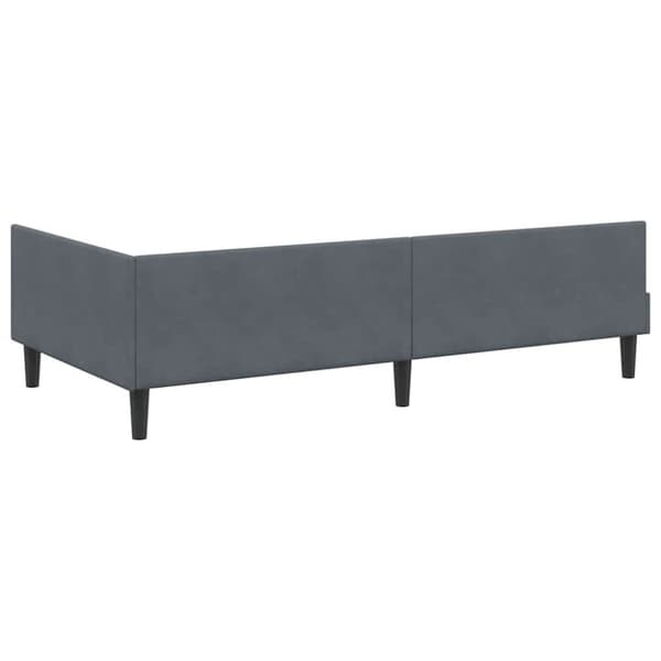 Hjørnesengsramme i Mørkegrå Velour - Modern Design | Størrelse: 80 x 200 cm