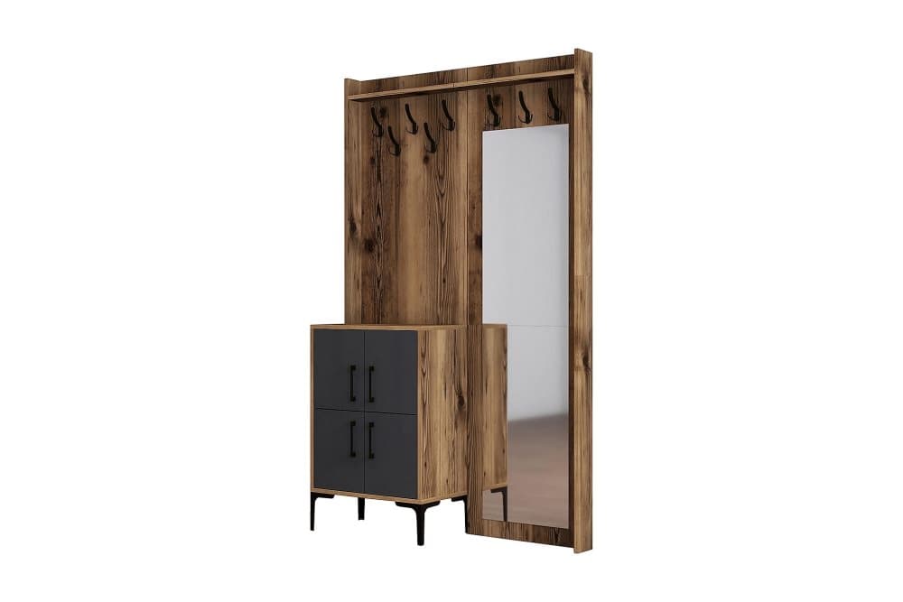 NAUEN Hallmöbelset 120 cm Mörkbrun/Antracit