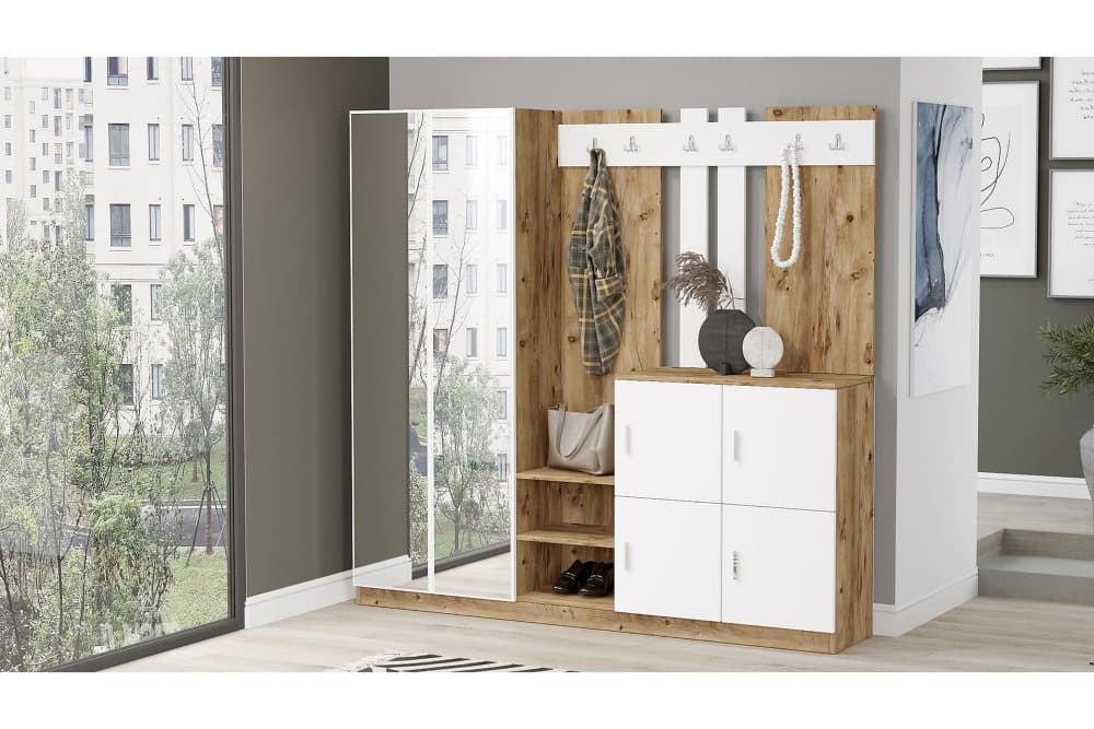 DADLES Hallmöbelset 38x187 cm Natur/Vit